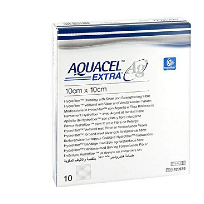 Aquacel Ag Extra Medicazione Con Ioni Argento 10 X10 Cm 10 Pezzi