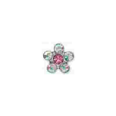 Orecchini Inverness Fiore Cristallo Rosa in Titanio, 5mm