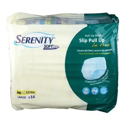 PANNOLONE A MUTANDINA SERENITY PULL UP BE FREE SD EXTRA LARGE 14 PEZZI PANNOLONE A MUTANDINA SERENITY PULL UP BE FREE SD EXTRA LARGE 14 PEZZI