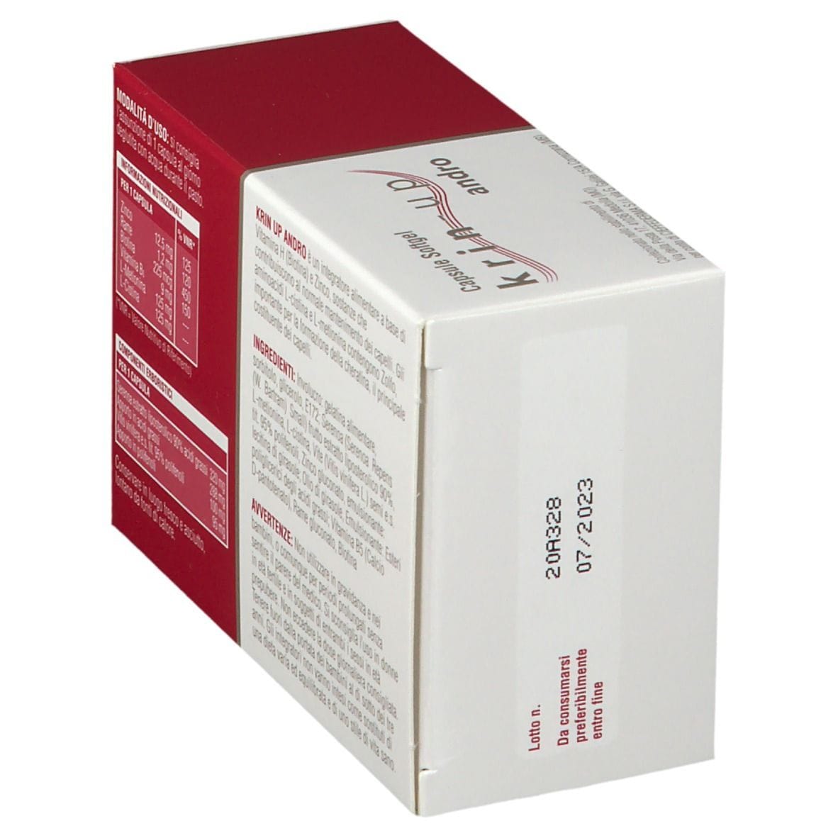 Integratore Krin Up Andro per capelli uomo, 30 capsule