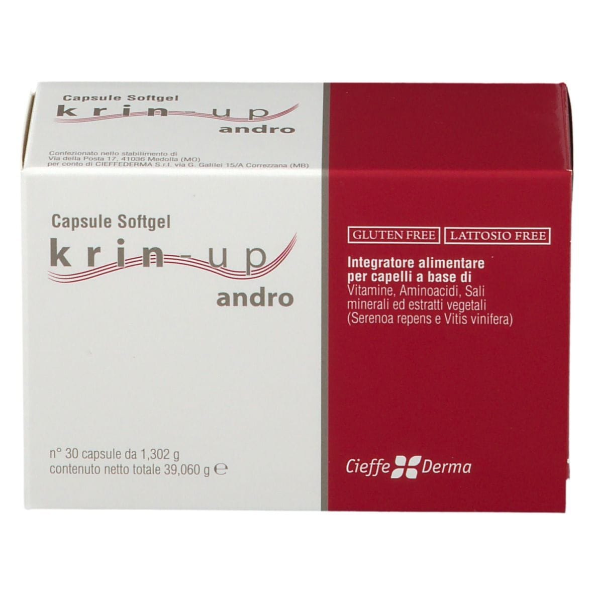 Integratore Krin Up Andro per capelli uomo, 30 capsule