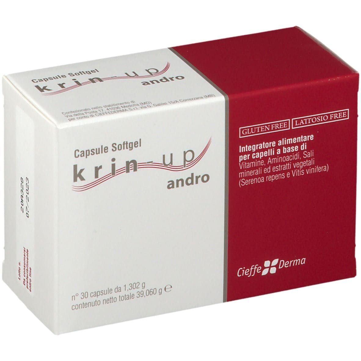 Integratore Krin Up Andro per capelli uomo, 30 capsule