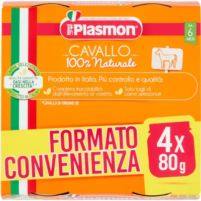 PLASMON OMOGENEIZZATO CAVALLO 4 X 80 G PLASMON OMOGENEIZZATO CAVALLO 4 X 80 G
