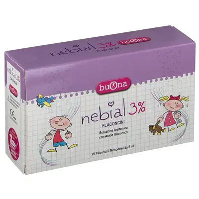 NEBIAL FLACONCINI SOLUZIONE SALINA IPERTONICA DI SODIO CLORURO AL 3% CON ACIDO IALURONICO 20X5 ML NEBIAL FLACONCINI SOLUZIONE SALINA IPERTONICA DI SODIO CLORURO AL 3% CON ACIDO IALURONICO 20X5 ML