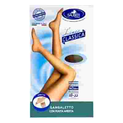 SAUBER GAMBALETTO OPEN TOE MAGLIA MICRORETE 140 DEN COLORE NEUTRO BEIGE TAGLIA 3 LINEA CLASSICA