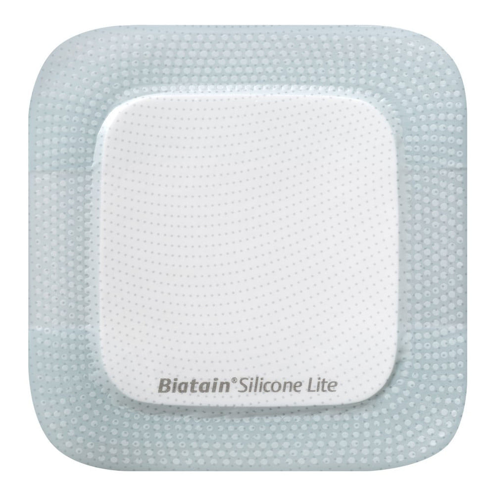 Medicazione Biatain In Schiuma Di Poliuretano Con Bordo Adesivo In Silicone Lite 7,5 X7,5 Cm 10 Pezzi