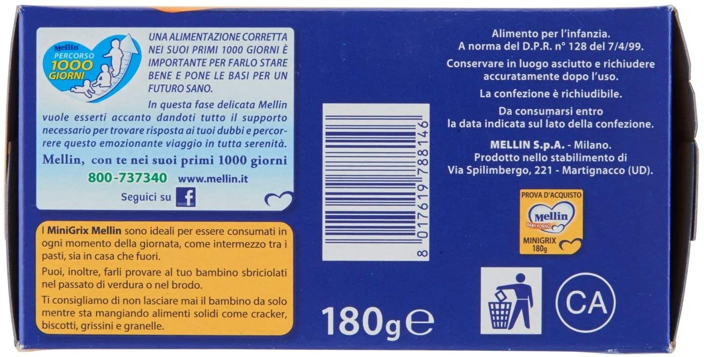 Mellin MiniGrix alimento per bambini 8-36 mesi, 180g