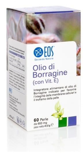 Integratore EOS Olio di Borragine con Vitamina E, 60 perle