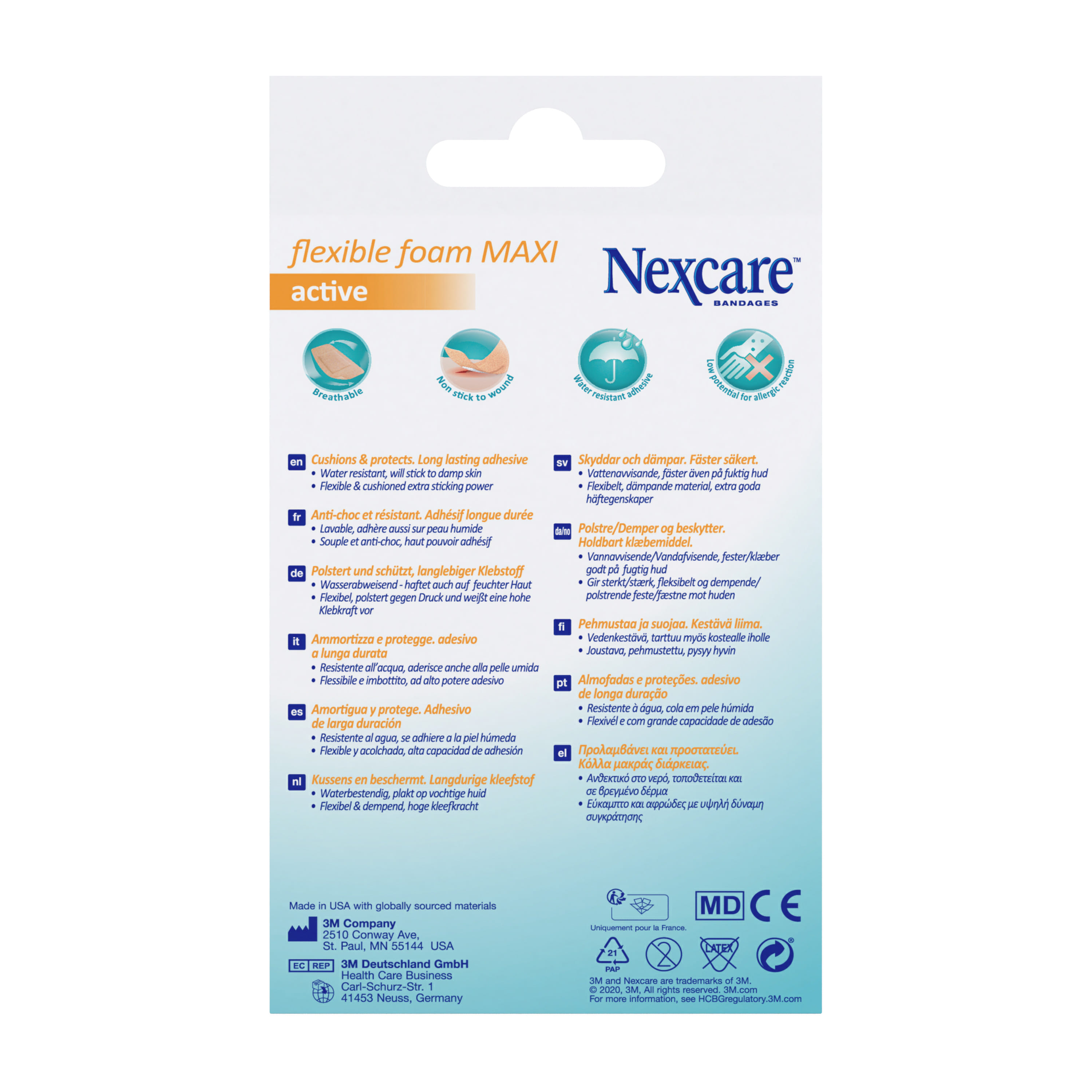 Cerotti Nexcare Active 360° flessibili, 5 pezzi