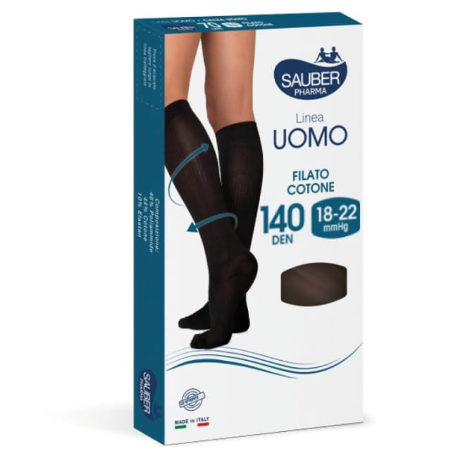 CALZA UOMO COTONE 140 DENARI MEDIA BLU