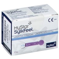 LANCETTE PUNGIDITO MYSTAR SYLKFEEL LANCETS 33 GAUGE 25 PEZZI