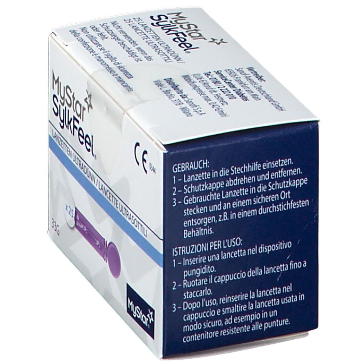 LANCETTE PUNGIDITO MYSTAR SYLKFEEL LANCETS 33 GAUGE 25 PEZZI