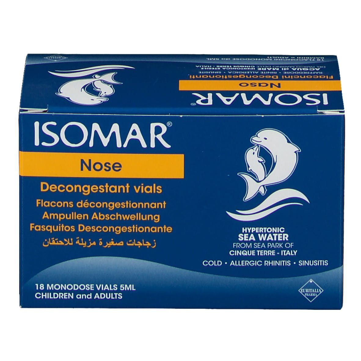 ISOMAR SOLUZIONE IPERTONICA ACQUA MARE 18 FLACONCINI MONODOSE 5 ML
