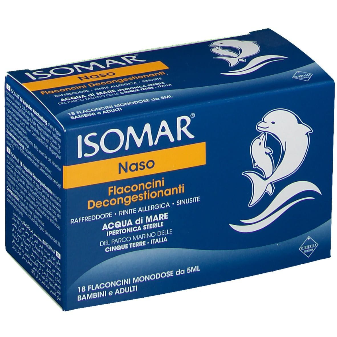 ISOMAR SOLUZIONE IPERTONICA ACQUA MARE 18 FLACONCINI MONODOSE 5 ML