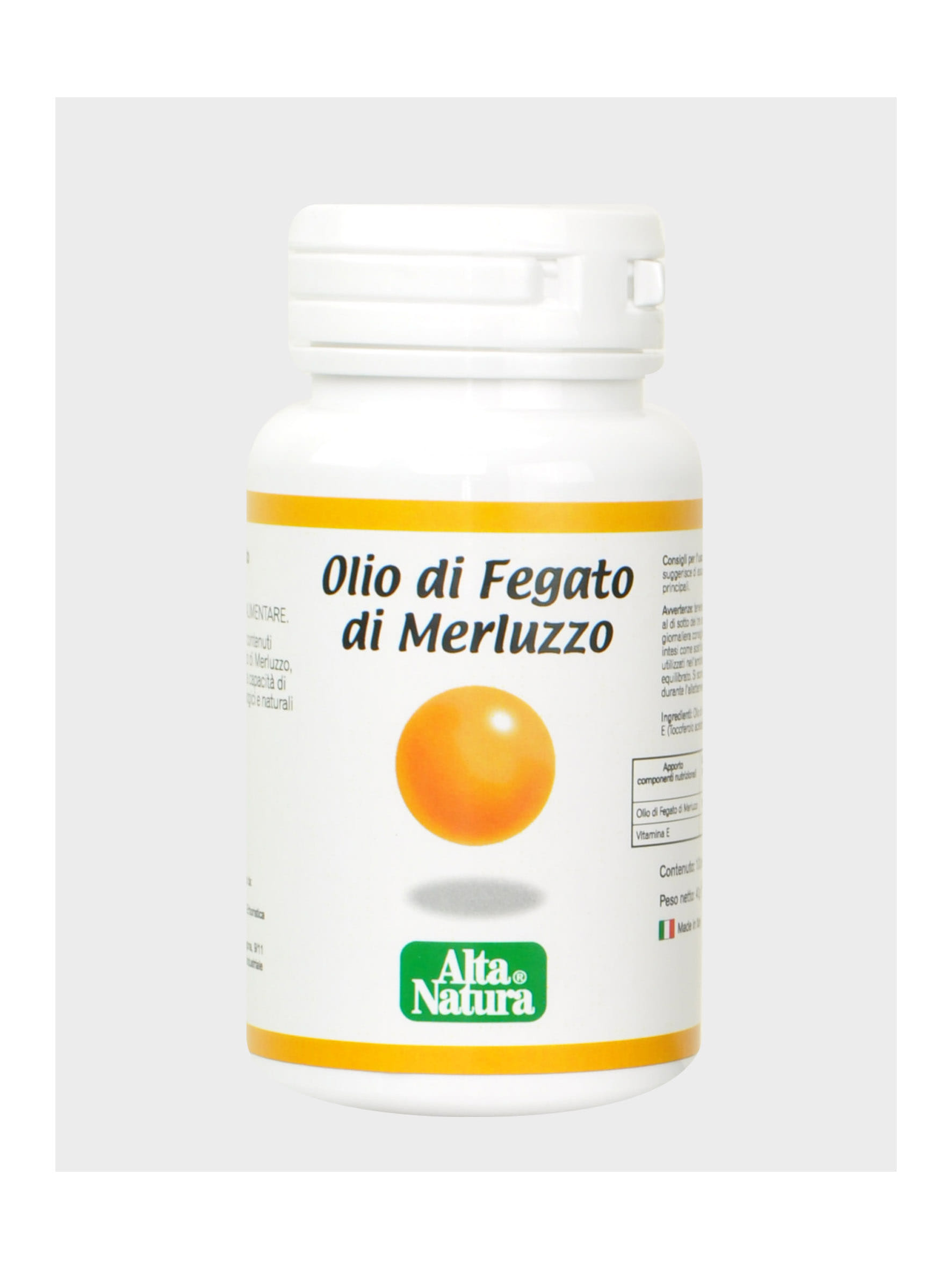 Integratore olio di fegato di merluzzo, 100 perle 40g