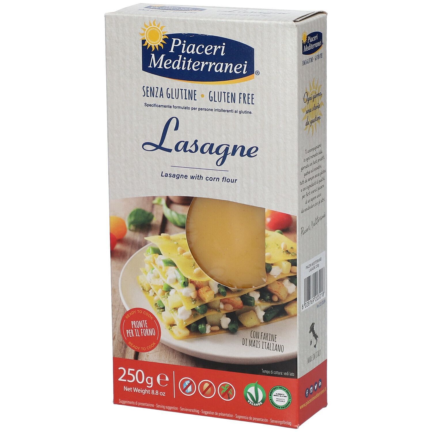 Piaceri Mediterranei Pasta Farina Mais Lasagne 250 G