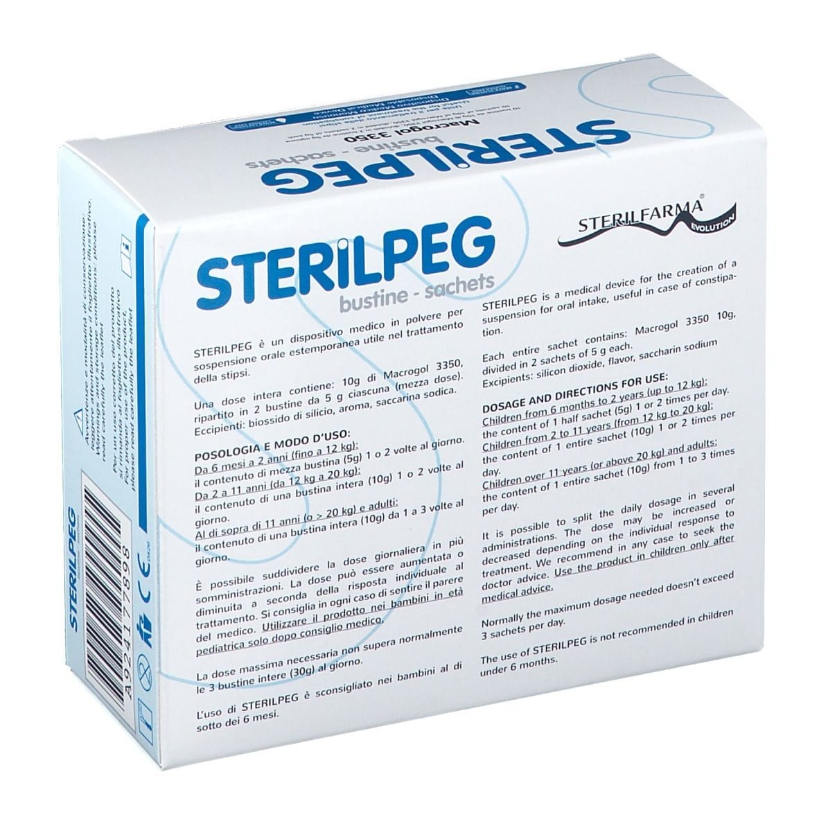 STERILPEG MACROGOL 3350 10 BUSTINE BIPARTITE 10 G