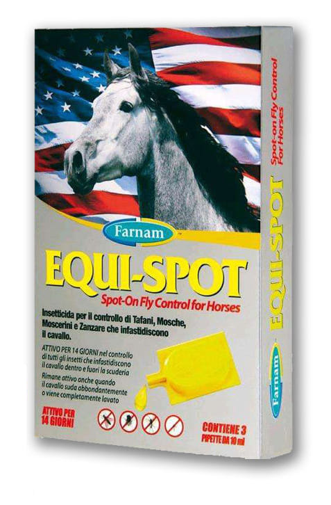 Equi-Spot insetticida per cavalli, 3 pipette da 10ml