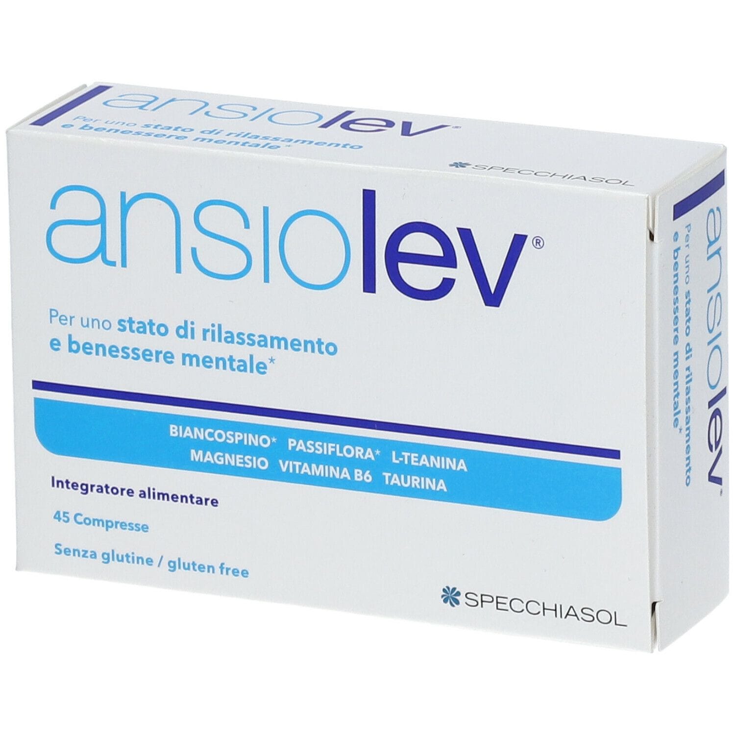 Integratore Ansiolev Specchiasol per relax e stress, 45 compresse