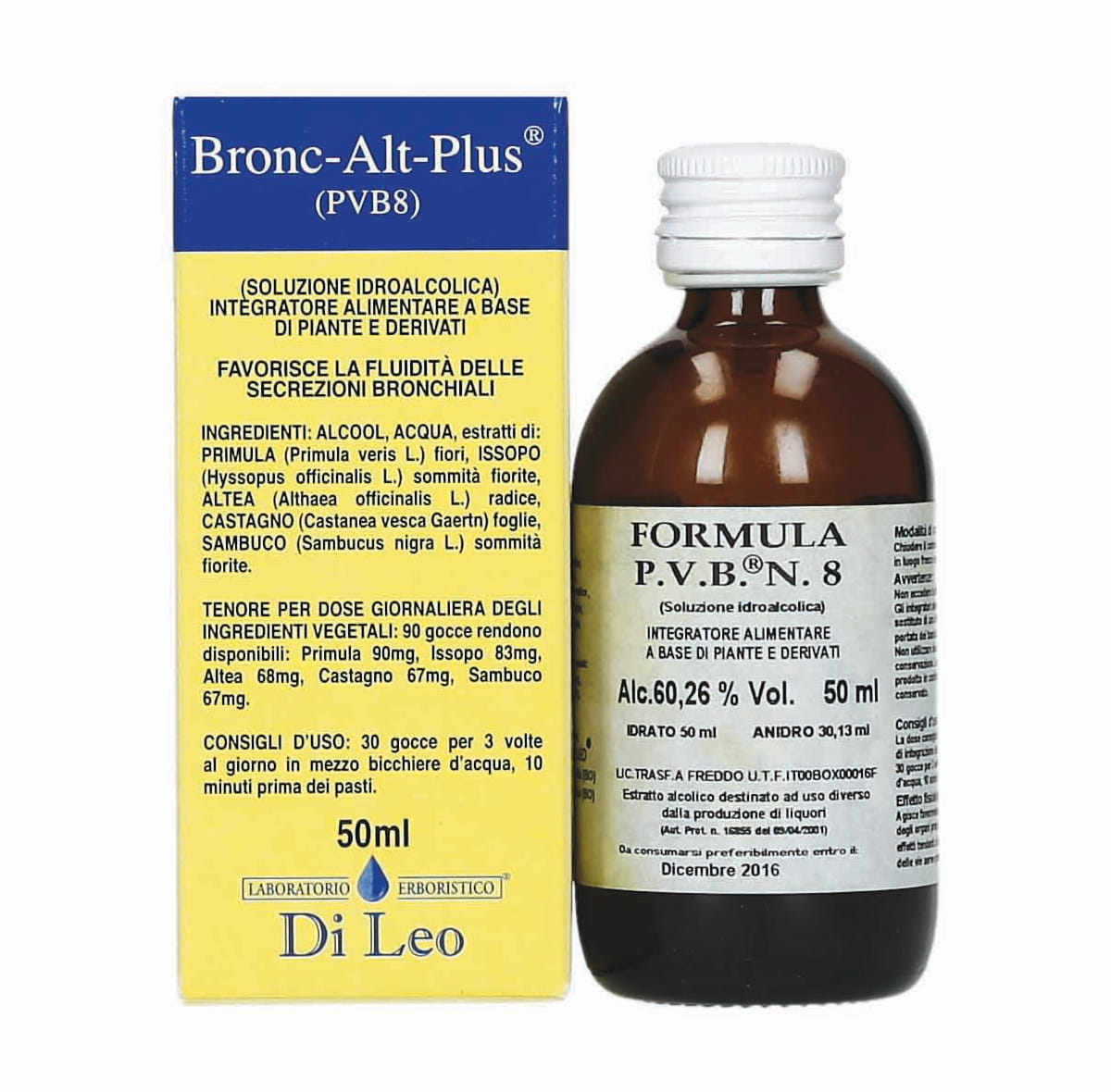 Integratore Bronc-Alt-PLUS PVB8 con piante, 50ml