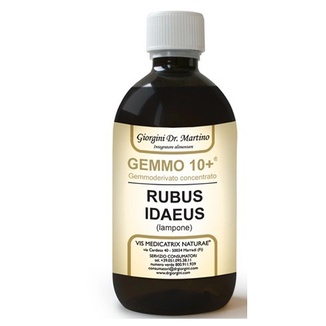 Gemmo 10+ Gemmoderivato Concentrato Liquido Analcolico Rubus Ideaus Lampone 500 Ml