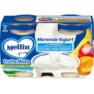 MELLIN MERENDA YOGURT FRUTTA MISTA 120 G X 2 PEZZI
