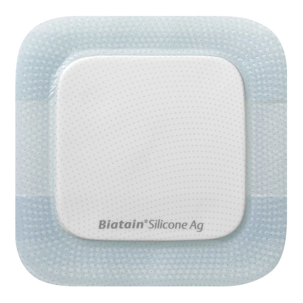 Medicazione Biatain In Schiuma Di Poliuretano A Rilascio Di Argento Con Bordo Adesivo In Silicone 10 X10 Cm 5 Pezzi