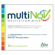 Integratore Multinov multivitaminico con ginseng, 18 bustine