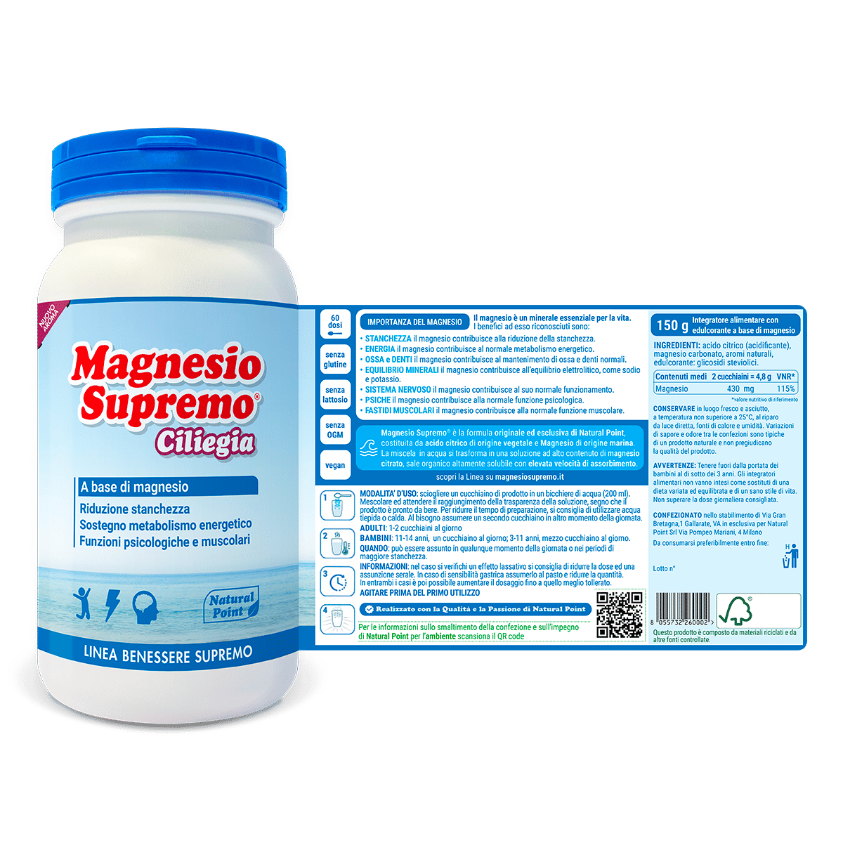 MAGNESIO SUPREMO CILIEGIA POLVERE 150 G
