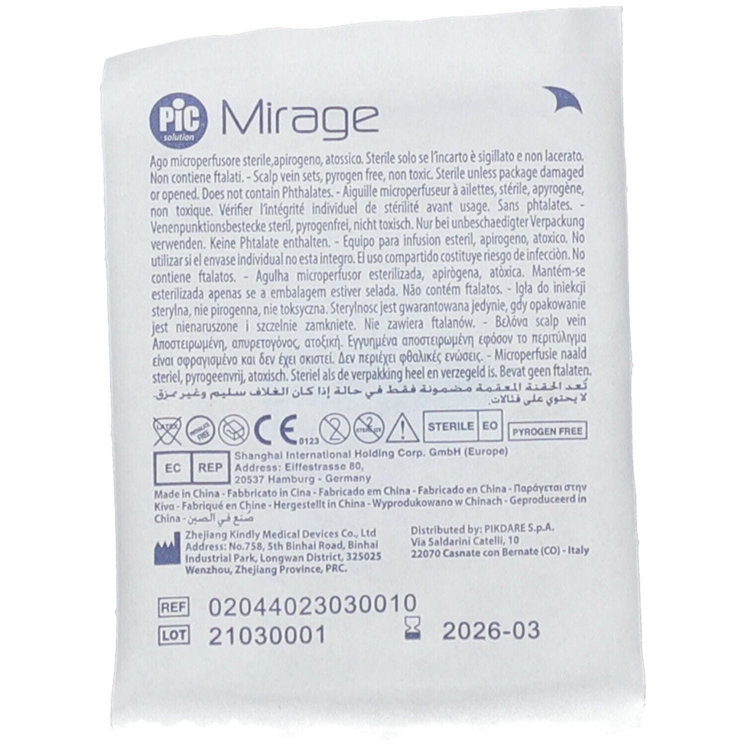 Microperfusore sterile PIC Mirage Gauge 23 3/4 atraumatico