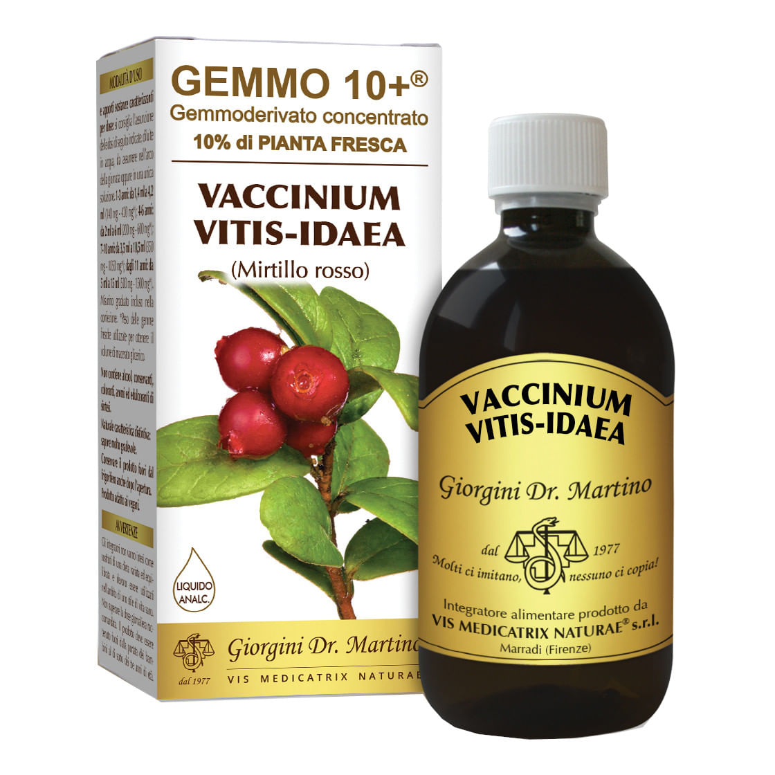 GEMMO 10+ MIRTILLO ROSSO LIQUIDO ANALCOLICO 500 ML