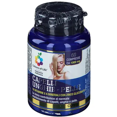 COLOURS OF LIFE CAPELLI UNGHIE PELLE 60 COMPRESSE 1000 MG COLOURS OF LIFE CAPELLI UNGHIE PELLE 60 COMPRESSE 1000 MG