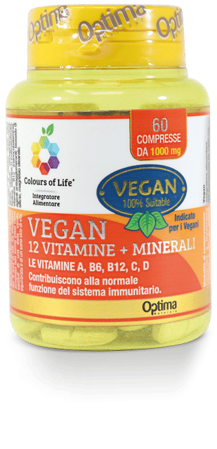 COLOURS OF LIFE VEGAN 12 VITAMINE + 3 MINERALI 60 COMPRESSE