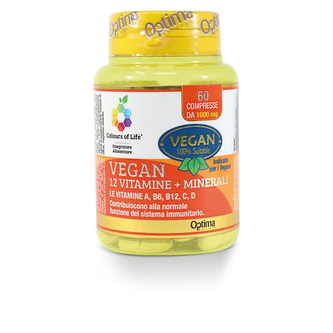 Colours Of Life Vegan 12 Vitamine + 3 Minerali 60 Compresse