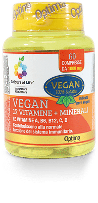 COLOURS OF LIFE VEGAN 12 VITAMINE + 3 MINERALI 60 COMPRESSE