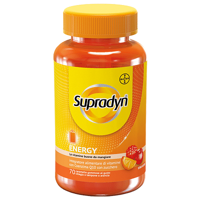 Supradyn Energy Integratore di Vitamina A, B, C, D e Coenzima Q10, contro la Stanchezza, 70 Caramelle Gommose