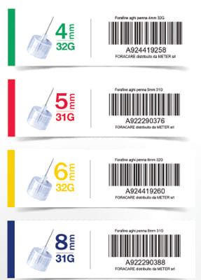 Aghi per penna insulinica Fora G32 4mm, 100 pezzi