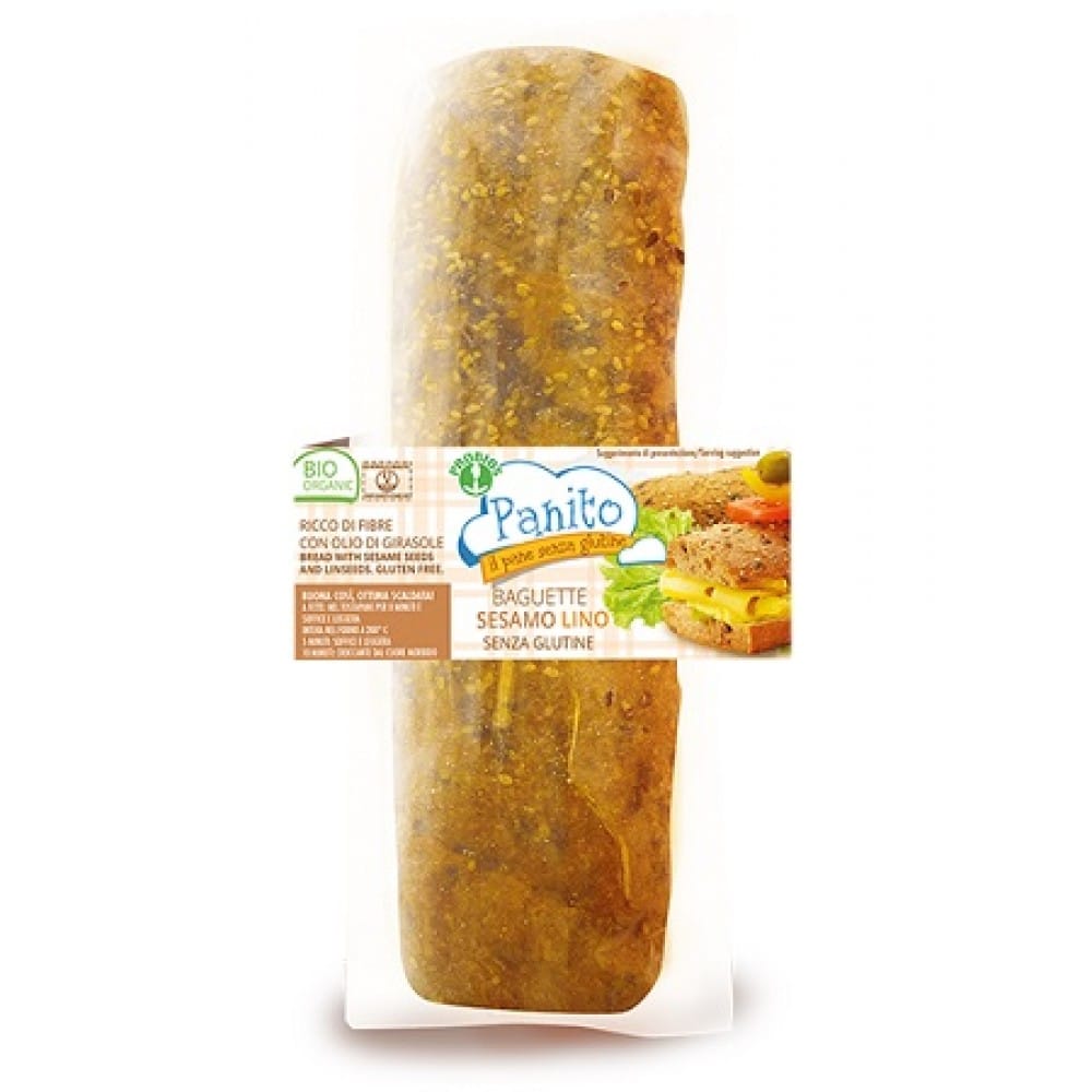 Pane senza glutine Panito Baguette Sesamo e Lino 180g