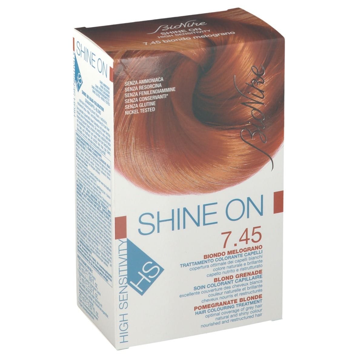 Tintura BioNike Shine On HS Mel 7.45 senza ammoniaca
