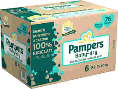 PAMPERS BABY DRY QUADRIPACK XL 76 PEZZI 15-30 KG