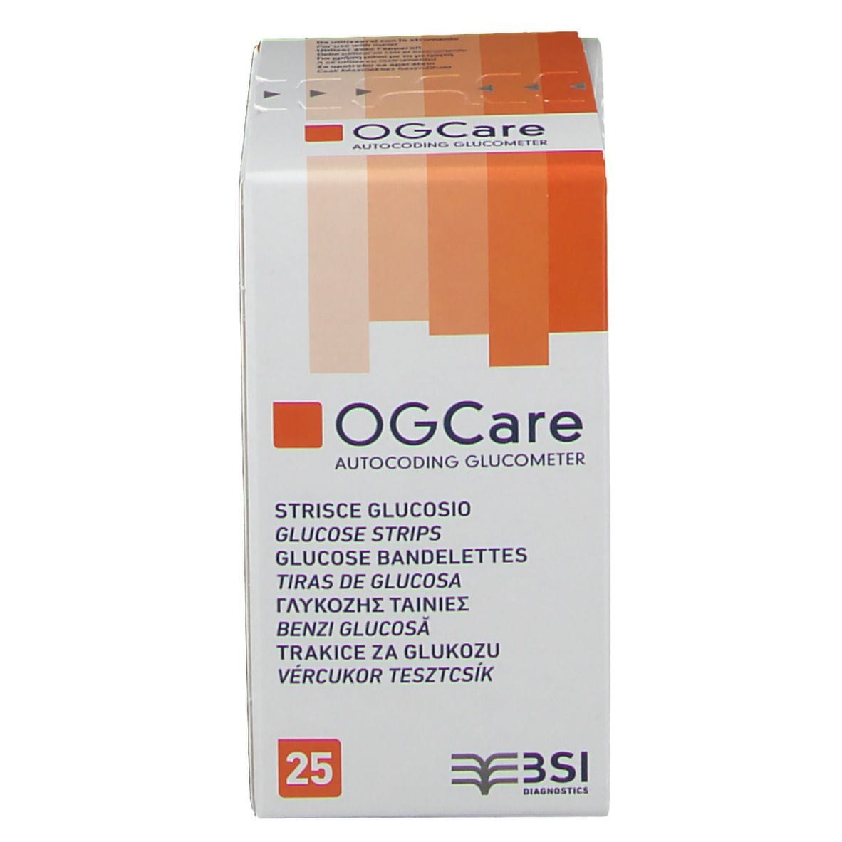 STRISCE MISURAZIONE GLICEMIA OGCARE 25 PEZZI