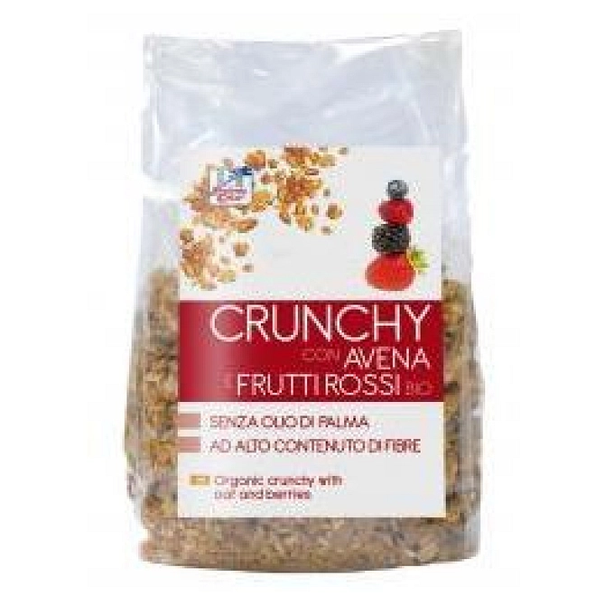 Fsc Crunchy Con Avena E Frutti Rossi Bio Ad Alto Contenuto Di Fibre Con Olio Di Girasole Senza Olio Di Palma 375 G