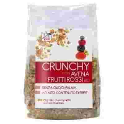 FSC CRUNCHY CON AVENA E FRUTTI ROSSI BIO AD ALTO CONTENUTO DI FIBRE CON OLIO DI GIRASOLE SENZA OLIO DI PALMA 375 G