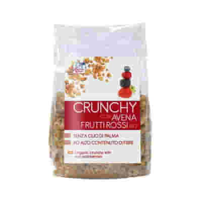 FSC CRUNCHY CON AVENA E FRUTTI ROSSI BIO AD ALTO CONTENUTO DI FIBRE CON OLIO DI GIRASOLE SENZA OLIO DI PALMA 375 G