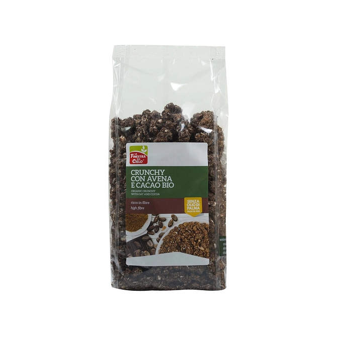 Fsc Crunchy Con Avena E Cacao Bio Ad Alto Contenuto Di Fibre Con Olio Di Girasole Senza Olio Di Palma 375 G