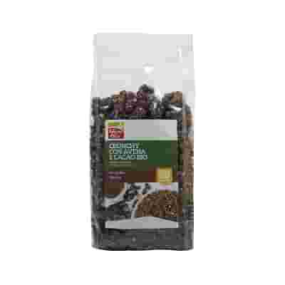 FSC CRUNCHY CON AVENA E CACAO BIO AD ALTO CONTENUTO DI FIBRE CON OLIO DI GIRASOLE SENZA OLIO DI PALMA 375 G