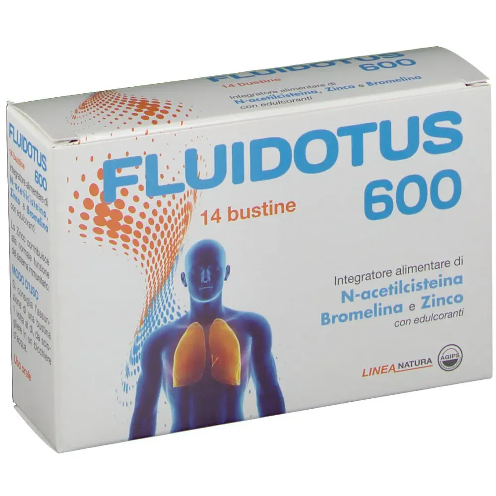 Integratore Fluidotus 600 con N-Acetilcisteina e Zinco, 14 bustine