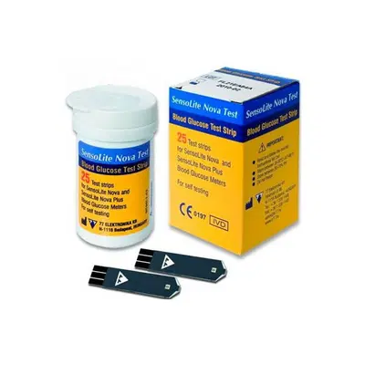 STRISCE MISURAZIONE GLICEMIA SENSOLITE NOVA TEST 25 PEZZI STRISCE MISURAZIONE GLICEMIA SENSOLITE NOVA TEST 25 PEZZI