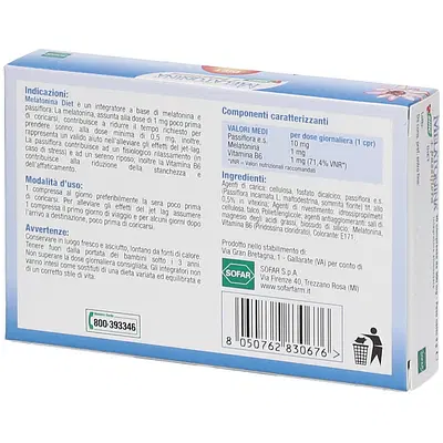 MELATONINA DIET 30 COMPRESSE MELATONINA DIET 30 COMPRESSE