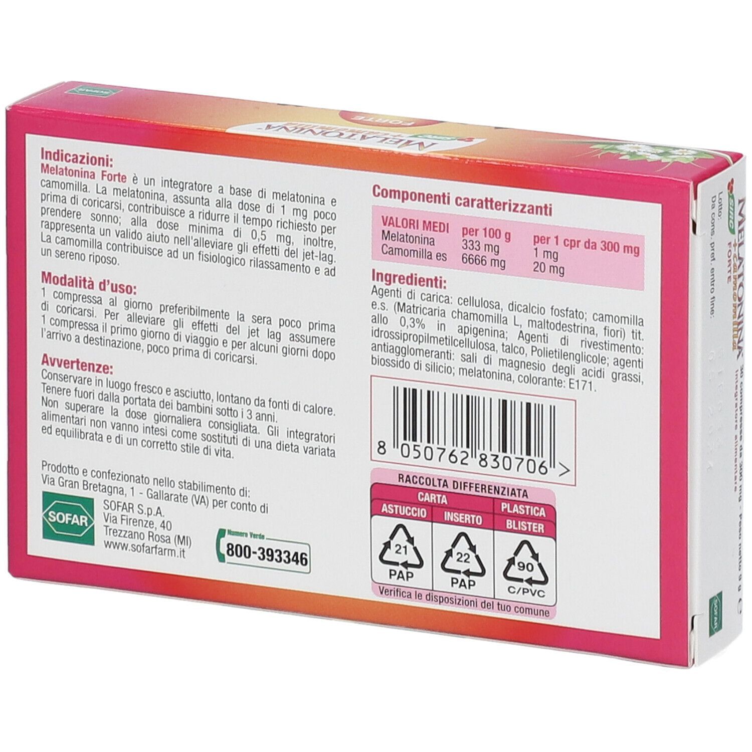 MELATONINA FORTE 30 COMPRESSE NUOVA FORMULAZIONE